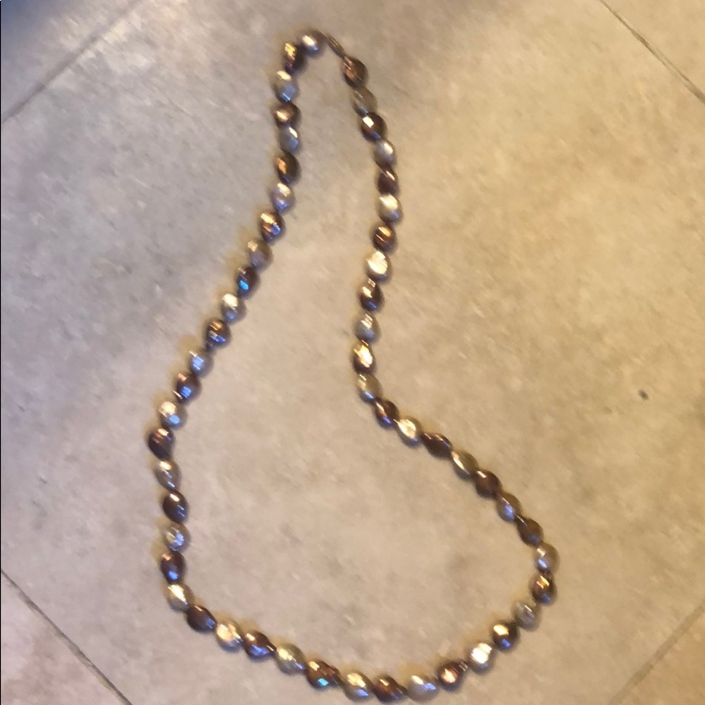Pearl necklace with 14k yellow gold lobster clasp